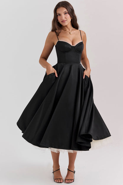 Kathryn – Ärmelloses Korsettstil-Midikleid