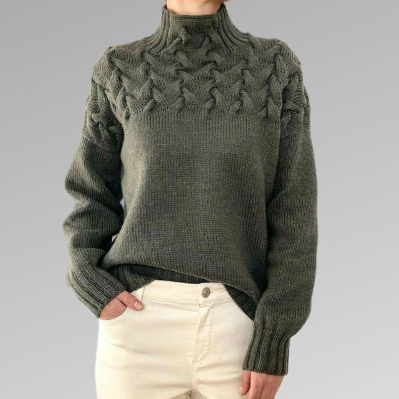 Natalie – Pullover für Damen mit Zopfmuster-Details