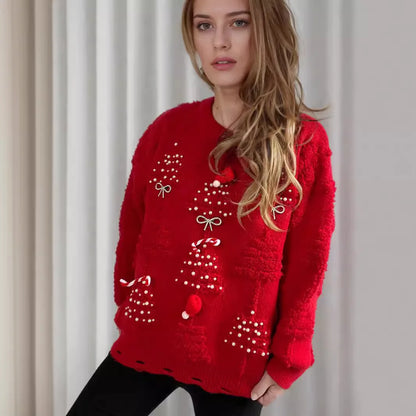 Judith – Festlicher Damenpullover mit 3D-Details