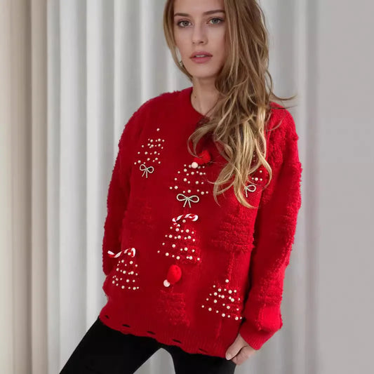 Judith – Festlicher Damenpullover mit 3D-Details