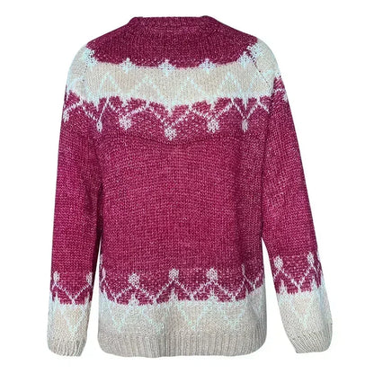 Brenda – Dicke Damensweater mit festlichem Jacquardmuster