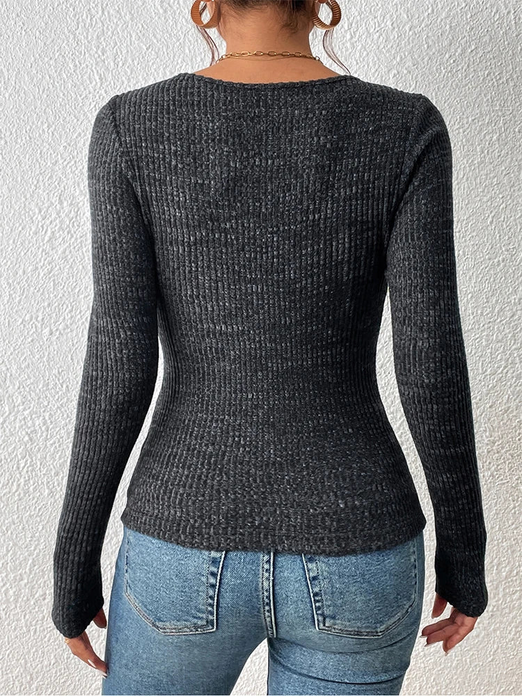 Harriet – Damen Strickpullover mit Quadratischem Ausschnitt