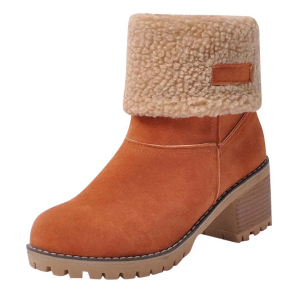 Megan – Winterstiefel mit Plüschfutter und hohen Absätzen