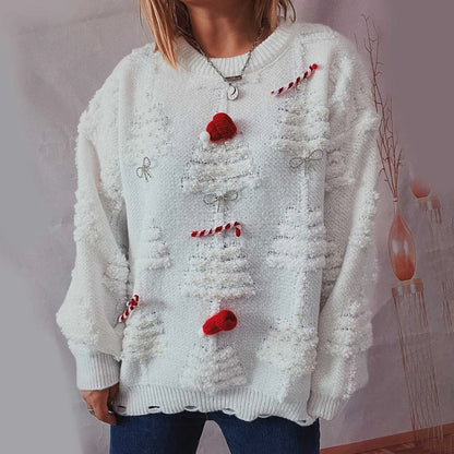 Danielle – Winterlicher Damenpullover mit Weihnachtsthema