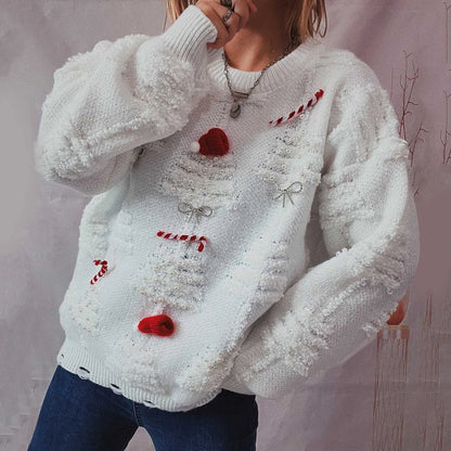 Danielle – Winterlicher Damenpullover mit Weihnachtsthema