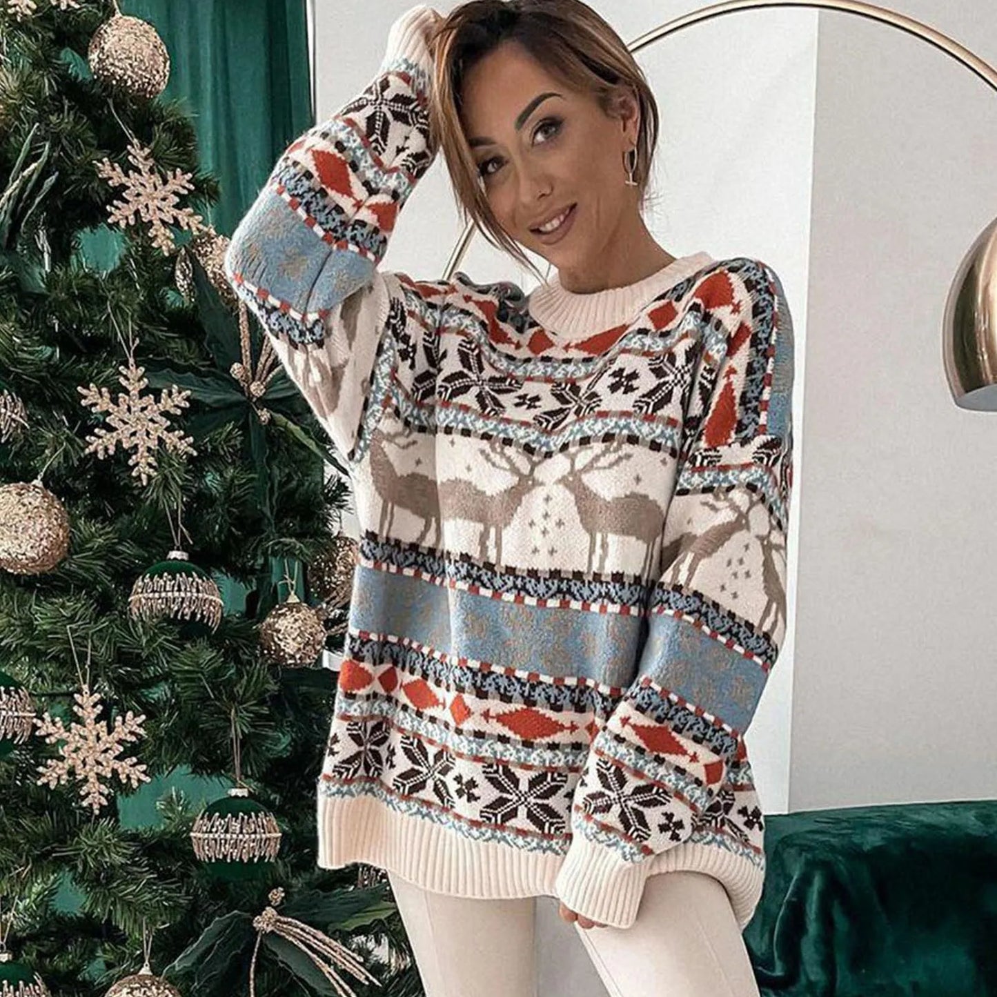 Robyn – Gemütlicher Damenpullover mit einzigartigem Weihnachtsmotiv