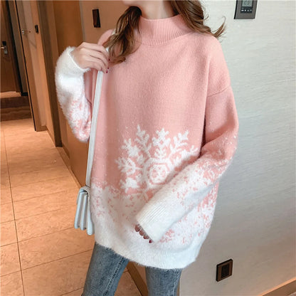 Brenda – Gemütlicher Damenpullover mit Schneeflocken-Design