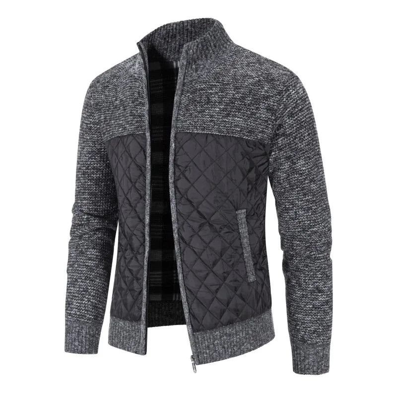 Darren – Herrenjacke mit Stehkragen und Patchwork-Design