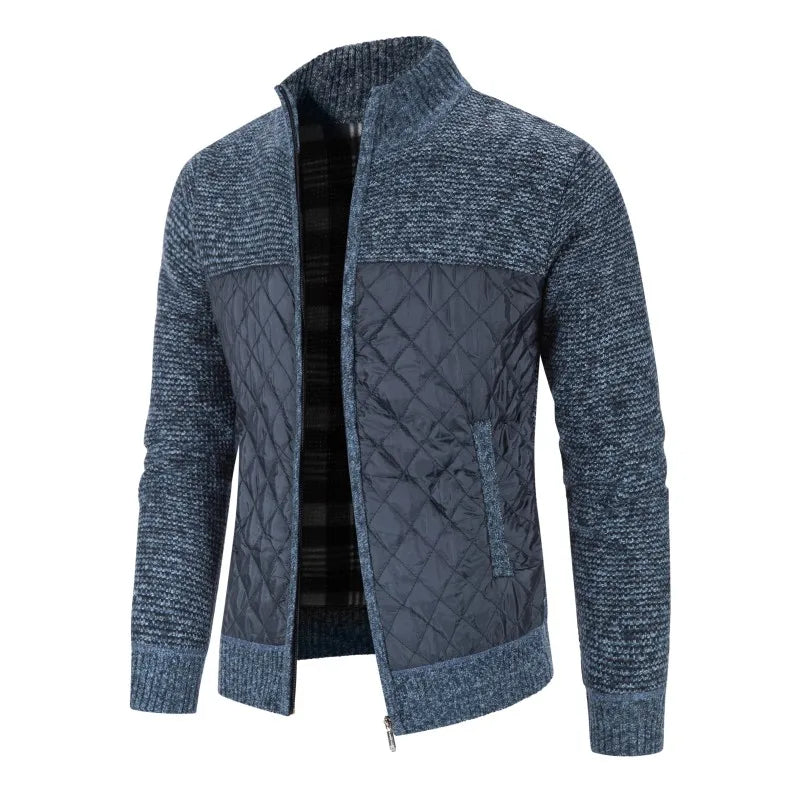 Darren – Herrenjacke mit Stehkragen und Patchwork-Design