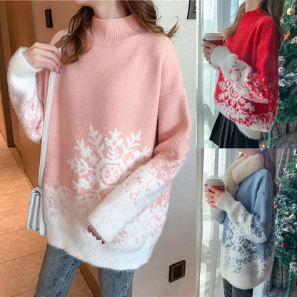 Brenda – Gemütlicher Damenpullover mit Schneeflocken-Design