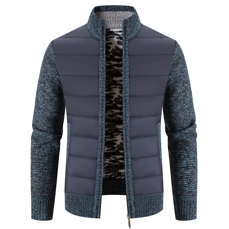 Darren – Herrenjacke mit Stehkragen und Patchwork-Design